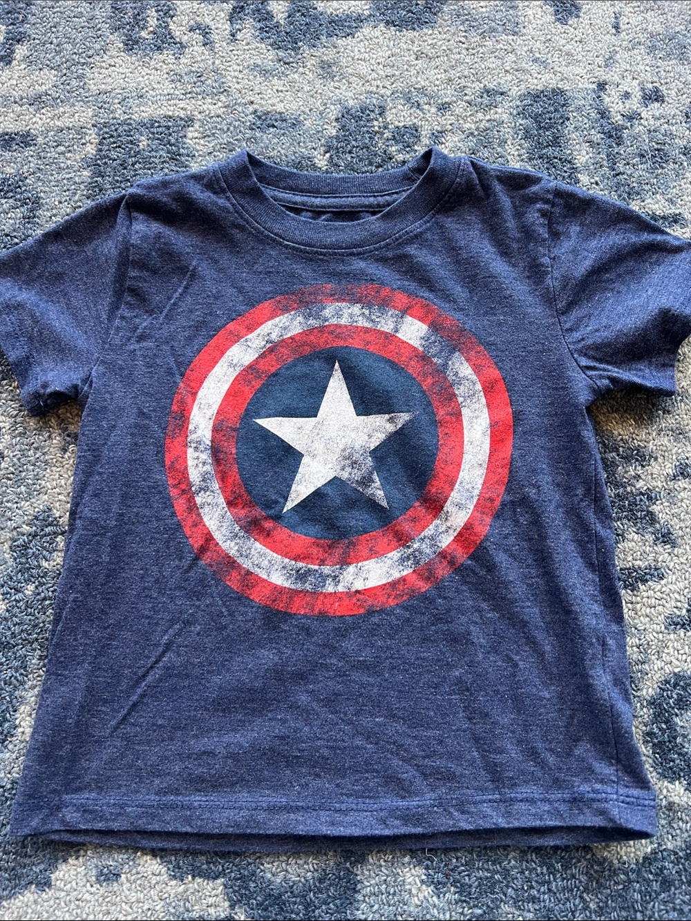 Marvel Navy Blue Red White Captain America Shield Tee